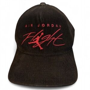 Vintage 1985 Nike Air Jordan Black and Red Corduroy Flight Hat